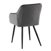 Grey Velvet Dining Chairs Set 2 Low Back Kitchen Dining Room Chairs Metal Legs