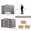 8’ x 6’ Outdoor Storage Shed Galvanized Steel Tool Shed