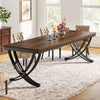 Rectangular Dining Table for 6-8, 200cm Industrial Kitchen Table for Dining Room