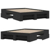 qohoio Bed Frame Black 120x190 Small Double Engineered Wood,Double Bed I9Z9