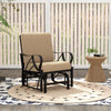 Garden Patio Rocking Chair Metal Frame Outdoor Smooth Glider w/Cushion Brown