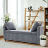 Grey Ottoman Window Seat Hidden Storage Box Bench Chenille Home Living Furniture