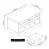 Coffee Table 2 Drawer Storage Rectangular Living Room Cabinet Wood Metal White