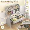 Children Writing Table Wooden Study Desk with Drawer-Grey