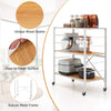 5-Tier Portable Storage Rack Shelves Foldable Shelving Unit w/Detachable Wheels