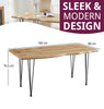 Dining Table, Live Edge Effect Top Kitchen Table, 1.6m Wooden Table, Metal Legs