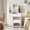 Dressing Table Wood Makeup Desk White with Mirror 5 Drawers Stool Shelf Bedroom