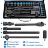 Heavy Duty 1/2" Ratchet Wrench Socket Set 8-32mm Metric Extension Bar Metal Case