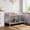 Stainless Steel Food Prep Table Commercial Kitchen Storage Work Top Edges Shelf
