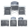 Aluminum Camping Kitchen Unit Folding Storage Shelf Station Cook Table Outdoor