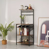 Kitchen Baker's Rack Microwave Oven Stand with Storage Shelves,Metal Frame/6Hook