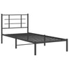 Metal Bed Frame with Headboard Black 90x200 cm m