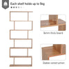 White Wooden S Shape Storage Display 6 Shelves Room Divider Unit Chest Bookshelf