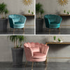 Velvet Scallop Shell Back Tub Chair Armchair Dressing Sofa Stool Bedroom Lounge