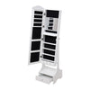 Tall Jewelry Cabinet Full Length Mirror Swivel Lockable Jewelry Organiser Drawer