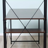 Industrial Writing Desk with Bookshelf Rustic Metal Home Office Workstation