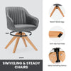 Modern Swivel Accent Chair Set of 2 Ergonomic Armchairs Home Writing Desk Chairs