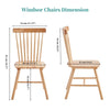 2pcs Solid Wood Windsor Dining Chairs Practical Kitchen Chair Spindle Backrest