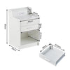 White LED Bedside Cabinet Table Side Table Display Drawers Shelf Storage Socket