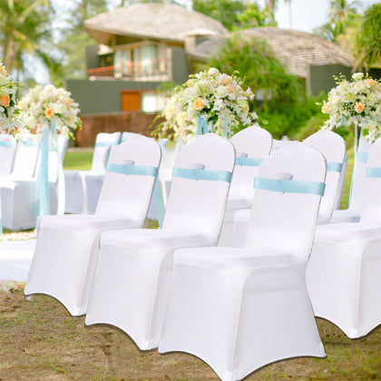 10-100pcs Dining Stretch Chair Cover Shiny Large Back Wedding Party Slipcover