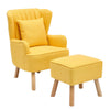 Scallop Stripe Back Armchair Wing Back Chair Fireside Sofa & Footstool & Pillow