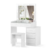 Dresser LED Dressing Table with Stool 5 Drawers Transparent Countertop