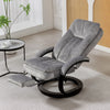 Upholstered Swivel Recliner Chair with Footrest for Living Room, Grey