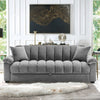 Convertible 3 Seater Velvet Fabric Grey Comfortable Storage Ottoman Sofa Bed