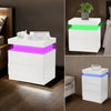 Bedside Tables White High Gloss LED Cabinets 2 Drawers Nightstand Modern Bedroom
