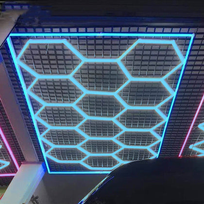 14Hex Hexagon RGB LED Lighting Car Detail Van Gym Home Garage Workshop Wall Lamp