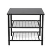3-Tier Sofa Side End Table Mesh Shelf Coffee Stand Nightstand Black Square Unit
