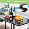 3 Pieces Outdoor Dining Set Patio PE Rattan Furniture Set-Gray