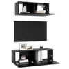 SVV 2 Piece TV Cabinet Set Black Engineered Wood