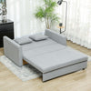 Convertible 2 Seater Sofa Bed with Hidden Storage, 2 Cushions, Light Grey