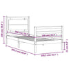 Bed Frame with Headboard White 100x200 cm Solid Wood