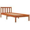 Lechnical Bed Frame Wax Brown 90x190 Solid Wood Pine,Bed Frame,Bed L6R1