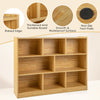 Costway Wood Storage Cube Bookcase 3 Tier 8 Cube Open Shelf Storage Cabinet