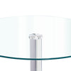 60/70cm Round Tempered Glass Dining Table Kitchen Breakfast Bar Table Chrome Leg