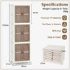 Home Collapsible Organizer 6-Cube Stackable Storage Bins w/ Doors-White