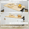 Rolling Kitchen Island with Drop Leaf, 3 Drawers and Spice Rack, White