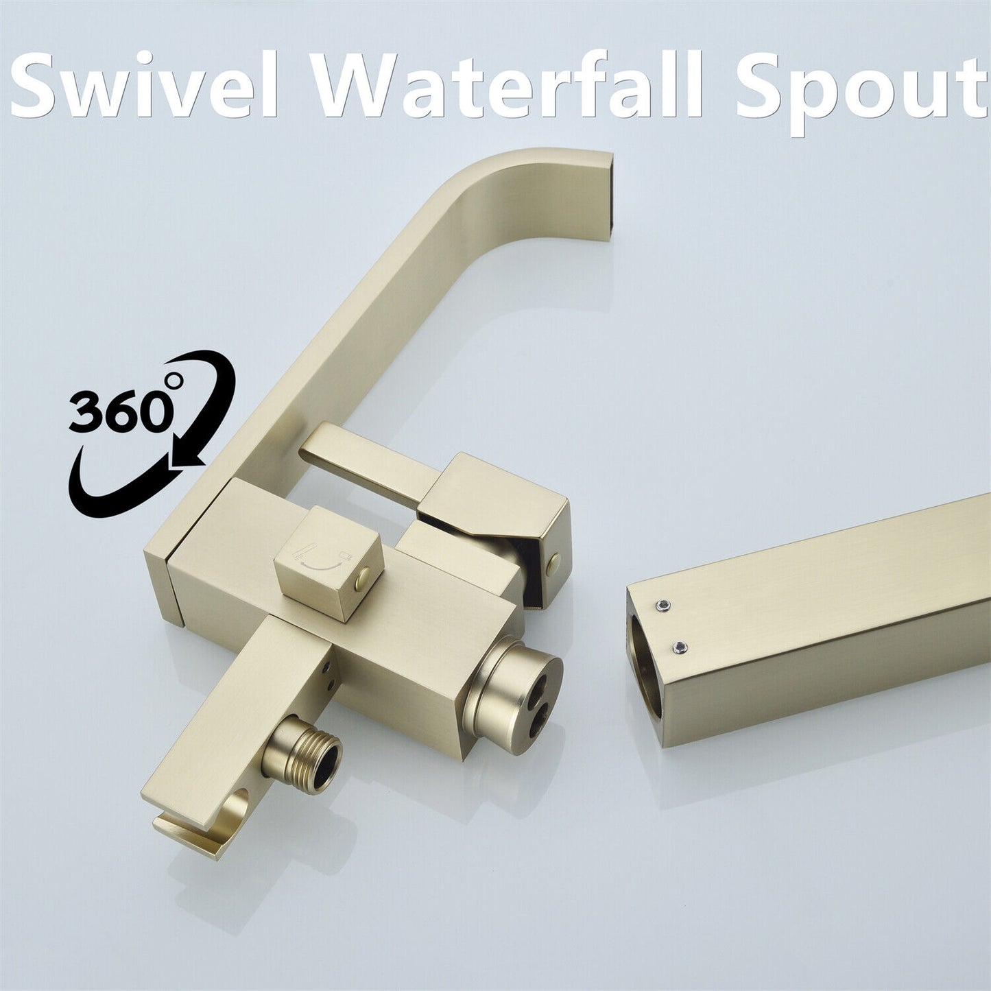 Brass Bathroom Bathtub Mixer Taps Bath Filler Spout And Handheld Shower Set UK