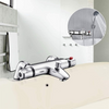 Modern Thermostatic Bath Shower Mixer Taps Deck Mounted Chrome Valve Bar Tap UK