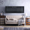 Black Glossy Tempered Glass Panel Electric Fireplace Inset/Wall Mounted/12 Flame