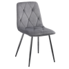 4PCS Dining Chairs Set Velvet Faux Suede Leather Padded Seat Metal Leg Grey UK