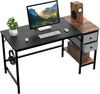 140cm Homidec Computer Desk Office Work Writing Desk Black + Vintage Brown