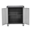 Wheeled Metal 2 Door Office Filing Cabinet 2 Layers Steel File Storage Cupboard