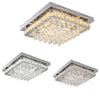 40cm Crystal Chandelier Lamp LED Square Crystal Ceiling Light Dimmable w/ Remote