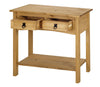 Console Table 2 Drawer Corona Hall Mexican Solid Pine Waxed