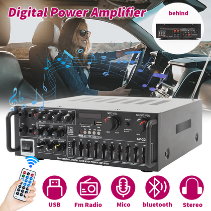 2000W Digital Power Amplifier Bluetooth Stereo HiFi Audio 2CH USB SD FM Car Home