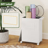 Foldable Storage Box Rolling Yoga Mat Storage Basket w/4 Wheels-White